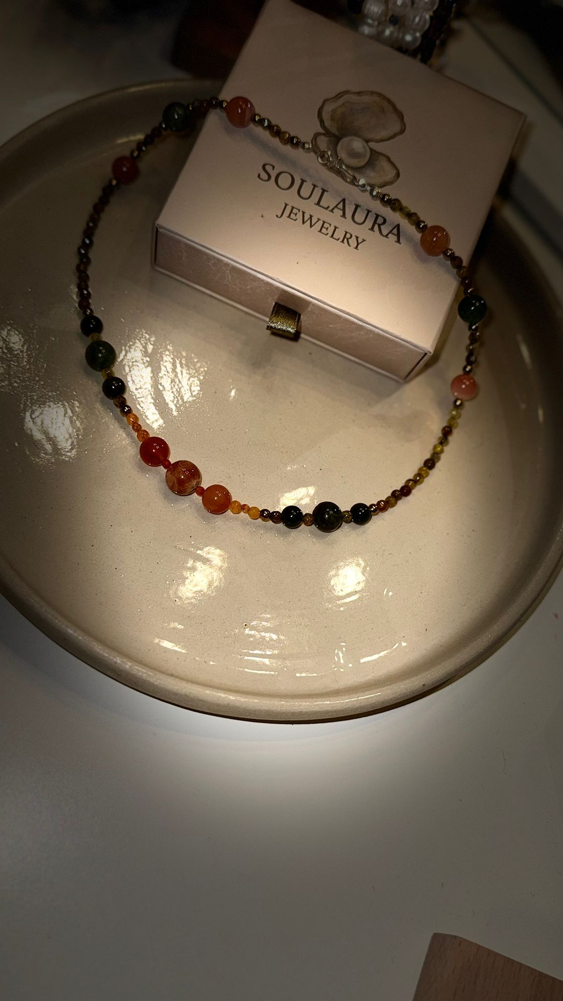 Helia – Güneş Taşı, Karnelyan & Yeşim Kolye