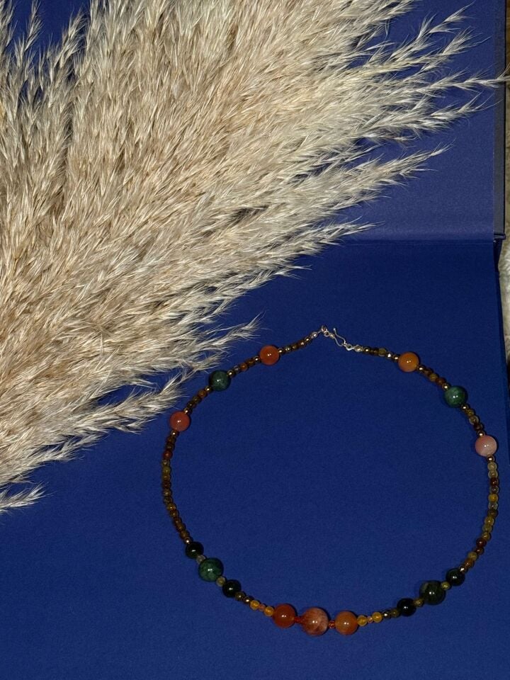 Helia – Güneş Taşı, Karnelyan & Yeşim Kolye