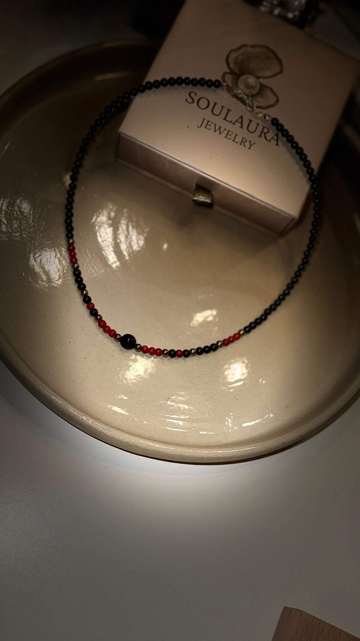 Kali – Obsidyen & Mercan Kolye