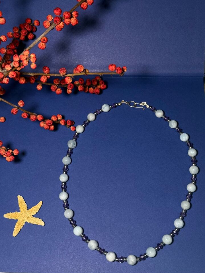 Iris – Akuamarin & Ametist Kolye