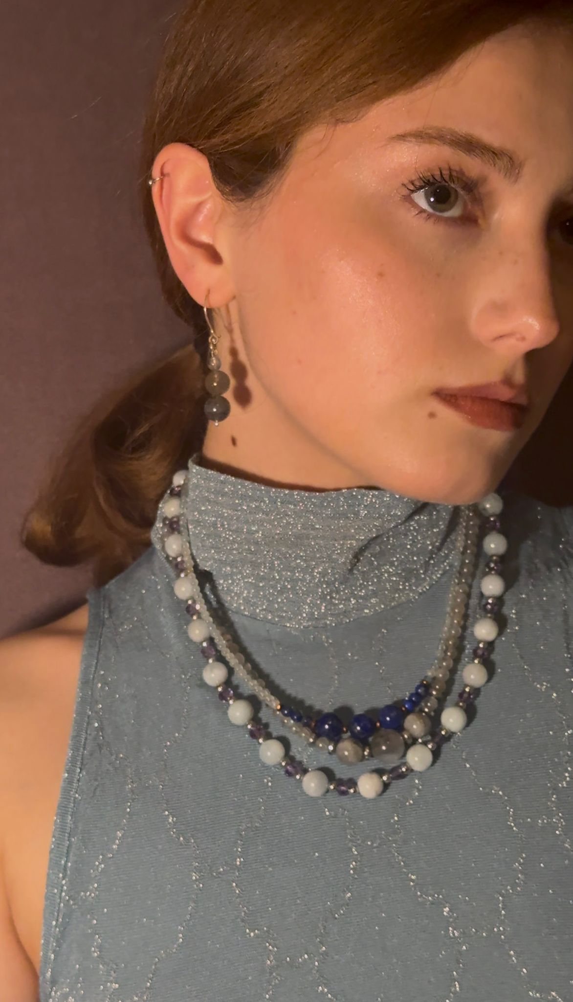 Iris – Akuamarin & Ametist Kolye