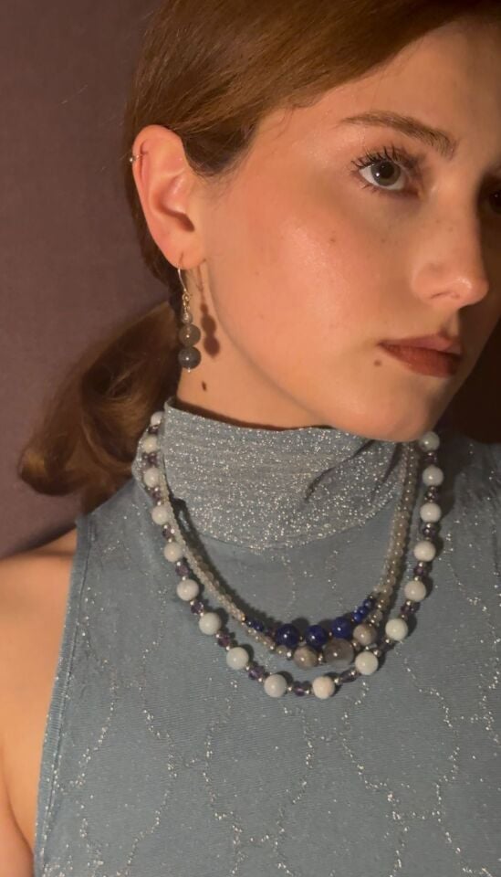 Iris – Akuamarin & Ametist Kolye