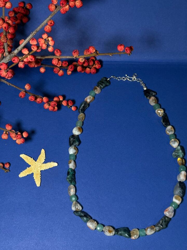 Anka – Zümrüt, Aventurin & Sitrin Kolye