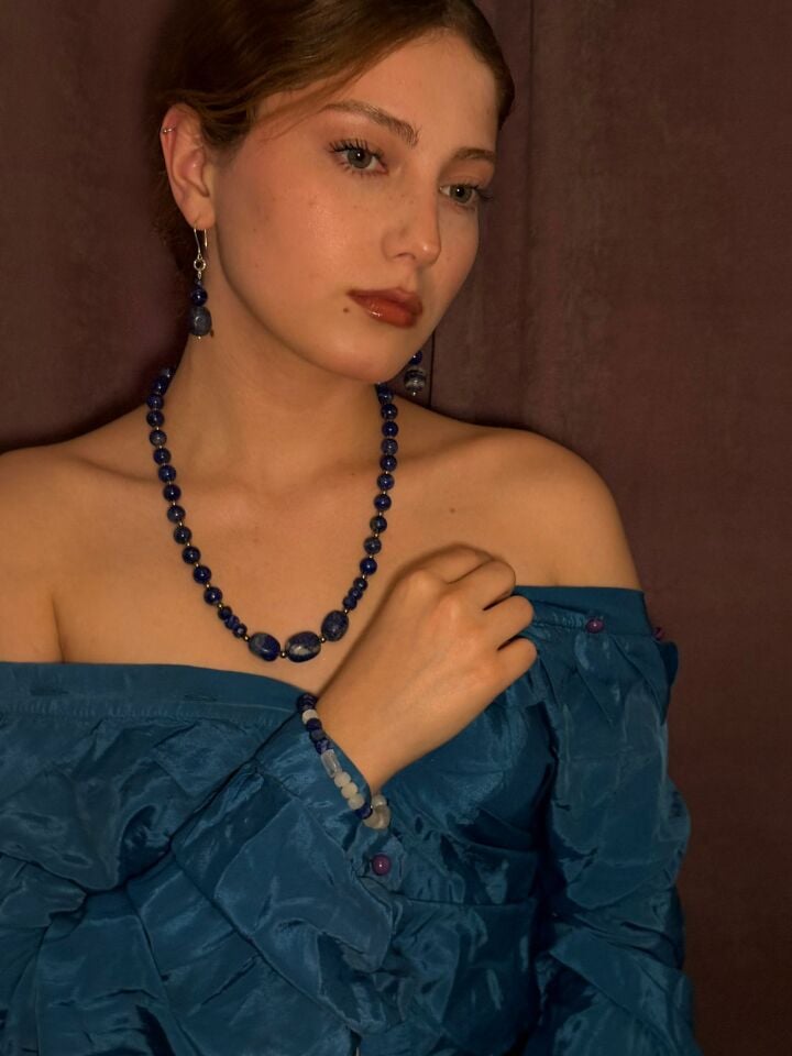 Azize – Lapis Lazuli & Hematit Kolye
