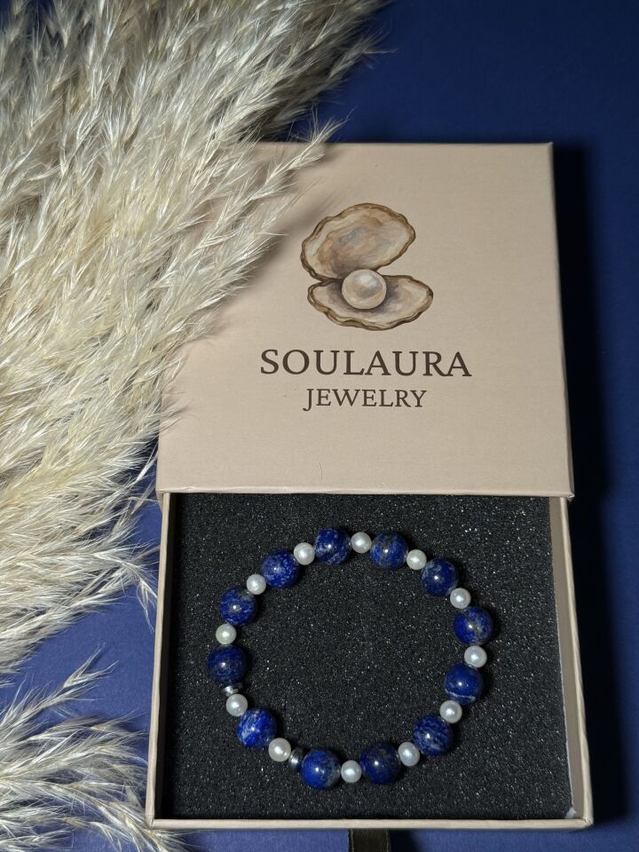 Celest Pearl – Lapis Lazuli & İnci Kadın Bileklik