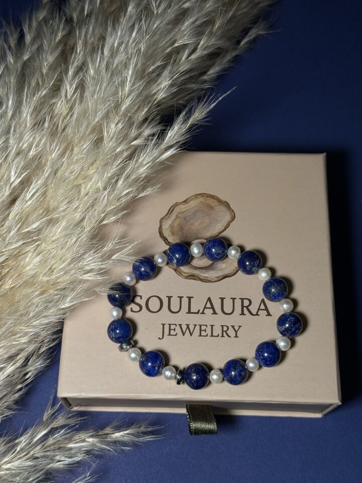 Celest Pearl – Lapis Lazuli & İnci Kadın Bileklik