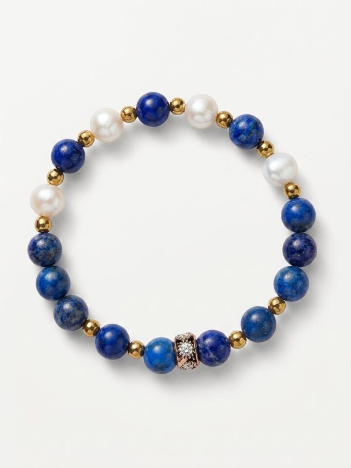 Celest Pearl – Lapis Lazuli & İnci Kadın Bileklik