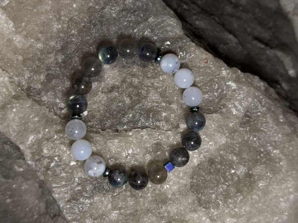 Altair – Labradorit & Merlinit Erkek Bileklik