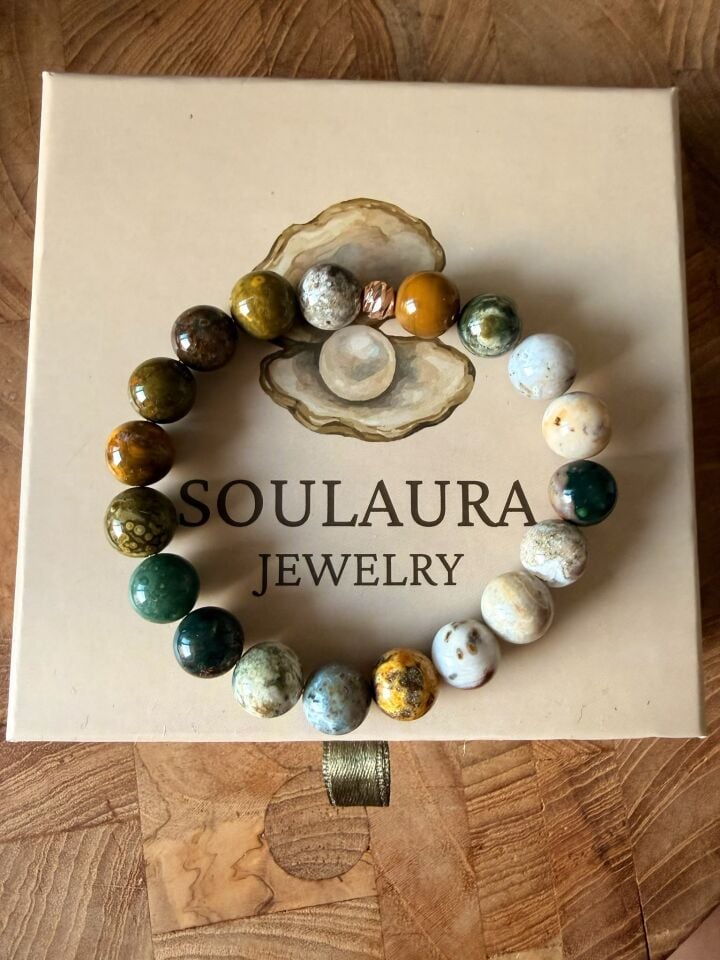 EARTH MOSAİC OCEAN JASPER BİLEKLİK