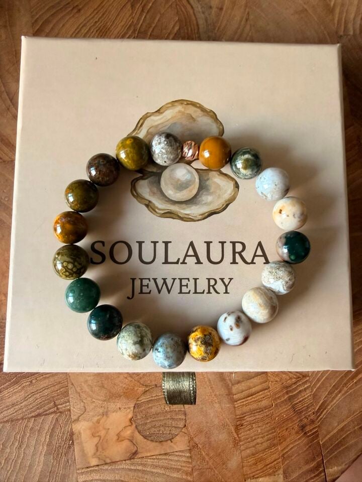 EARTH MOSAİC OCEAN JASPER BİLEKLİK