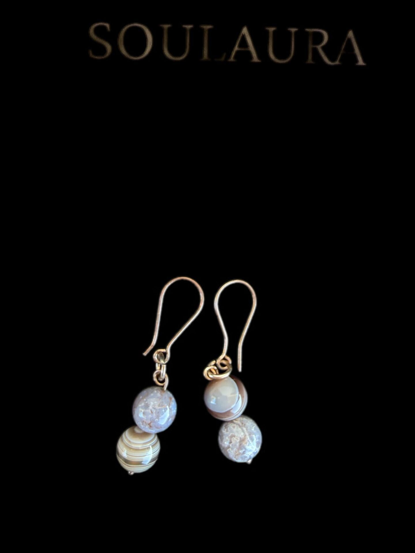 Gaia – Botsvana Agate Küpe