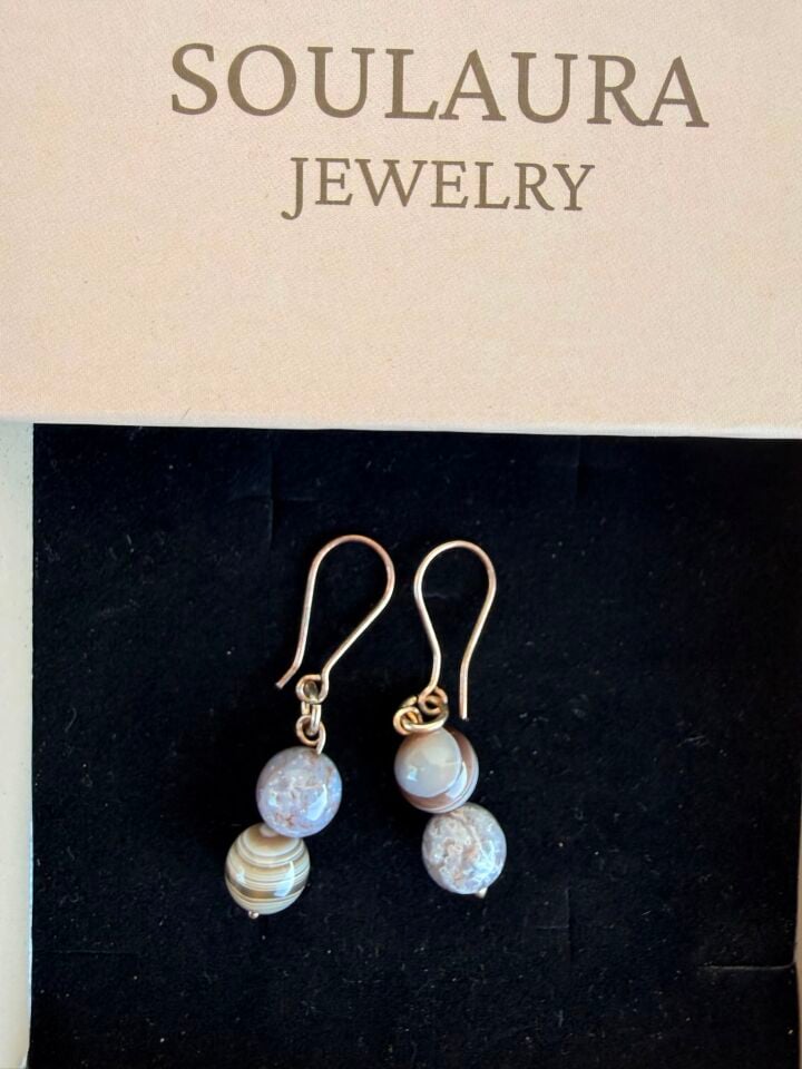 Gaia – Botsvana Agate Küpe