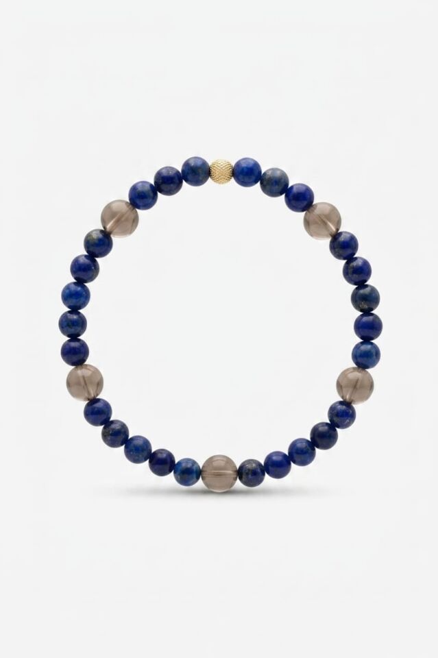 Deep Ocean Bileklik - Lapis lazuli ve Dumanlı kuvars