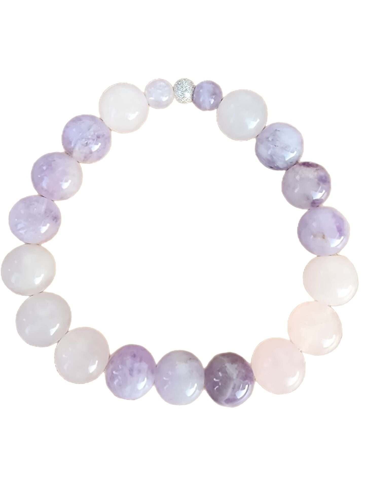 Heart of Harmony Bileklik - Lavender ametist ve Pembe kuvars
