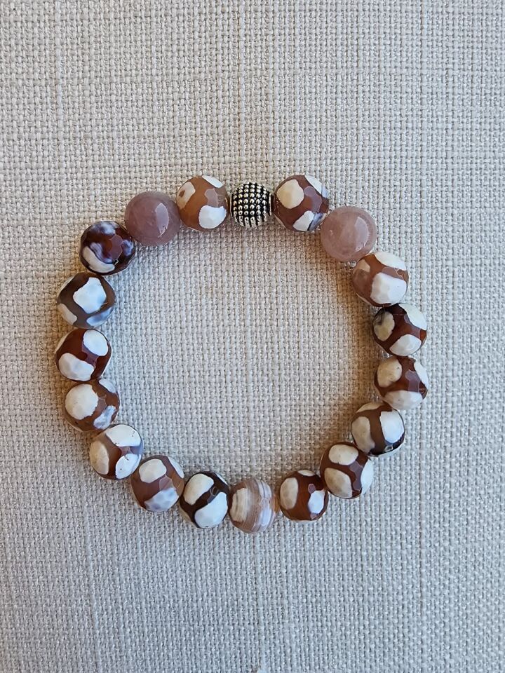 Solar Nomad Bileklik - Tibet akik ve Güneş taşı