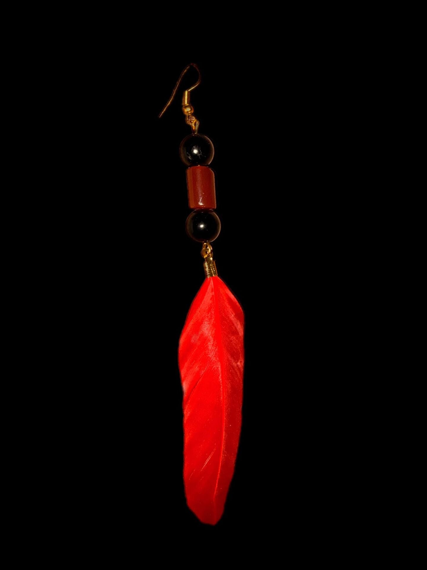 Kızıl Kanat Red Akik Tekli Küpe
